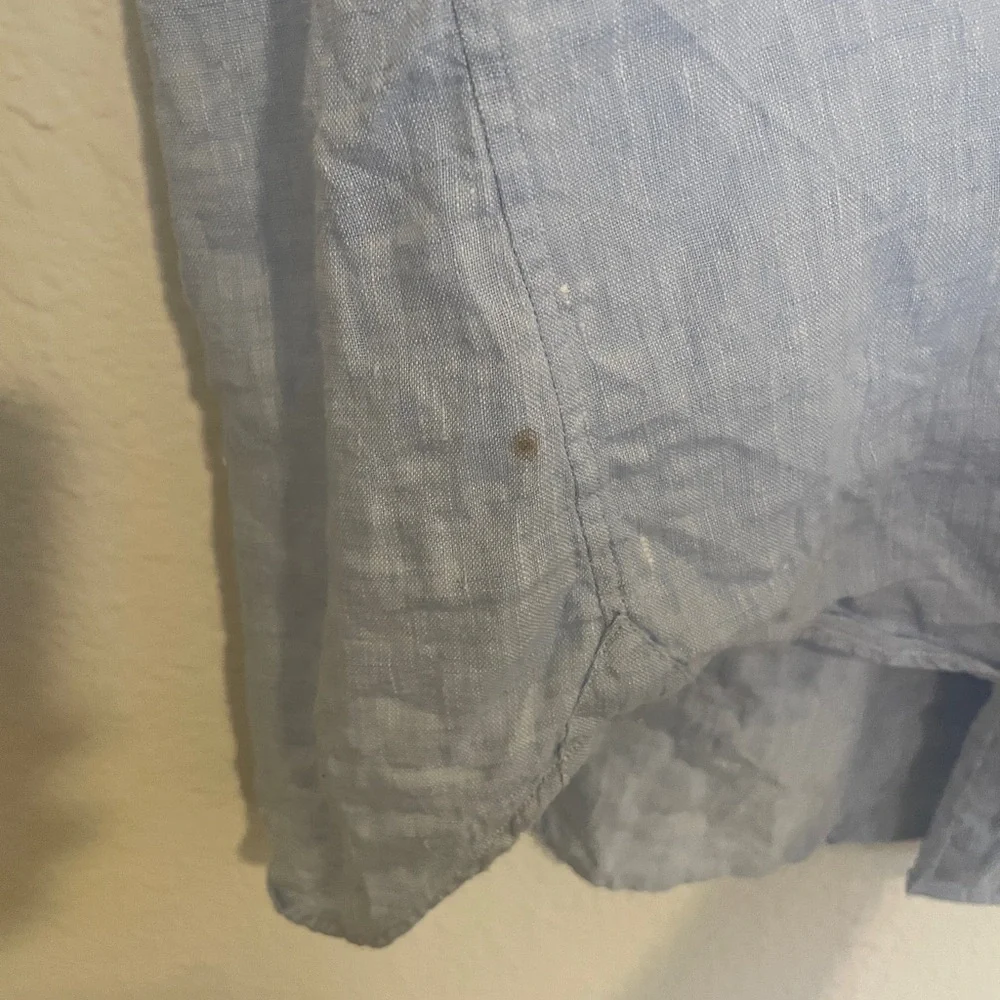 100% premium linen button down blouse